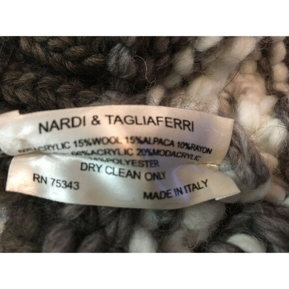 Nardi & Tagliaferri womens Braided Stripes Alpaca Wool Beanie Cap Hat from Italy - Picture 5 of 5